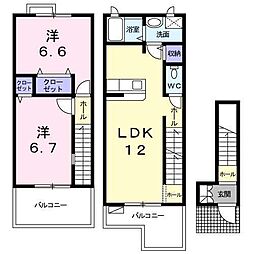 セレーノ 2LDKの間取図画像