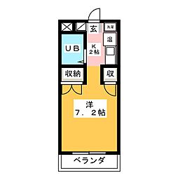 新町ファミリオ 1Kの間取図画像