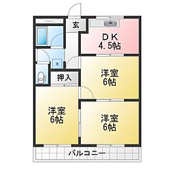 テピカル・イブ 3DKの間取図画像