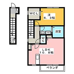 グレイスプレジオB 1LDKの間取図画像