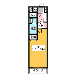 t-style 1Kの間取図画像