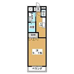 サンビラージュ 1Kの間取図画像