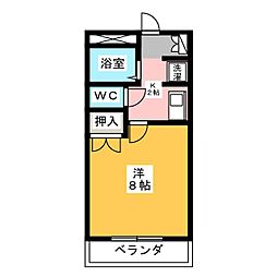 ユーハウス津 1Kの間取図画像