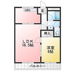 テピカル・イブ 1LDKの間取図画像