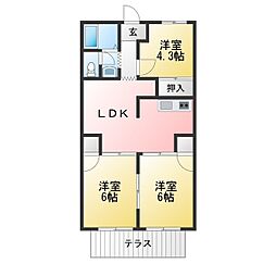御殿場レジデンス 3LDKの間取図画像