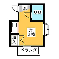 ミューズパレス持川 ワンルームの間取図画像