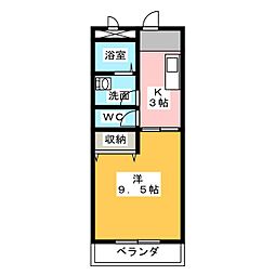 Dior 1Kの間取図画像