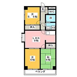 ラ・グラシューズ 4階3LDKの間取り