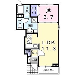 カサ・ボニータ 1階1LDKの間取り