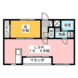 ラ　アンジュ 3階1LDKの間取り
