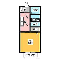 アリーナ 1階1Kの間取り