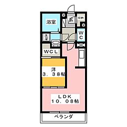 スタブリテラス鈴鹿 1階1LDKの間取り