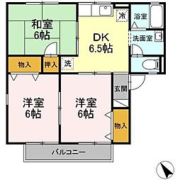 アニバーサリーC 3DKの間取図画像