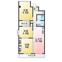 ルミエール・モリB 3LDKの間取図画像