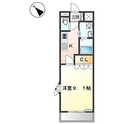 マークワン 1Kの間取図画像