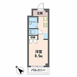 ジョイフル江島 1Kの間取図画像