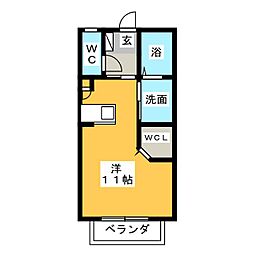 フォレストパレス ワンルームの間取図画像