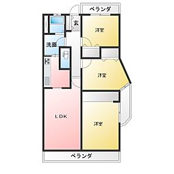 サエラ旭が丘 3LDKの間取図画像