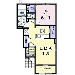 グレイスメゾン2 1LDKの間取図画像