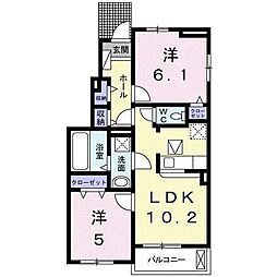 サニープレイス 2LDKの間取図画像