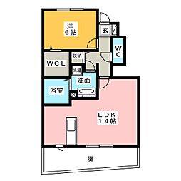 コリーヌ 1LDKの間取図画像