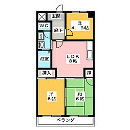 スカイハイツ瀬古 3LDKの間取図画像