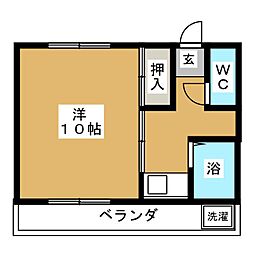 レジデンスHIRANO 1Kの間取図画像