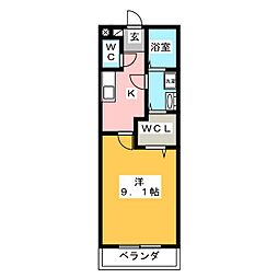 ウィン2 1Kの間取図画像