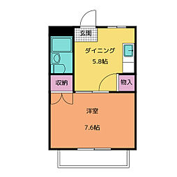 尾崎善ハイツ 1DKの間取図画像