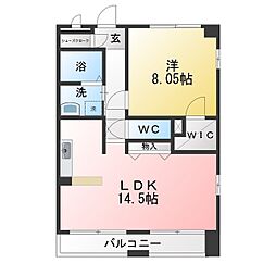 GRANDUKESUZUKA 1LDKの間取図画像