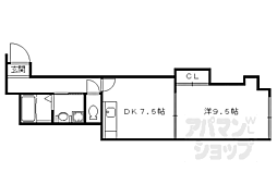 京福電気鉄道北野線 宇多野駅 徒歩13分の賃貸マンション 3階1DKの間取り