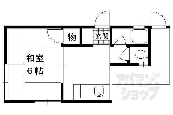 京都府京都市伏見区深草西浦町6丁目(賃貸アパート1K・2階・21.06㎡)の写真 その2