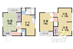 京阪宇治線 六地蔵駅 徒歩8分の賃貸一戸建て 4DKの間取り