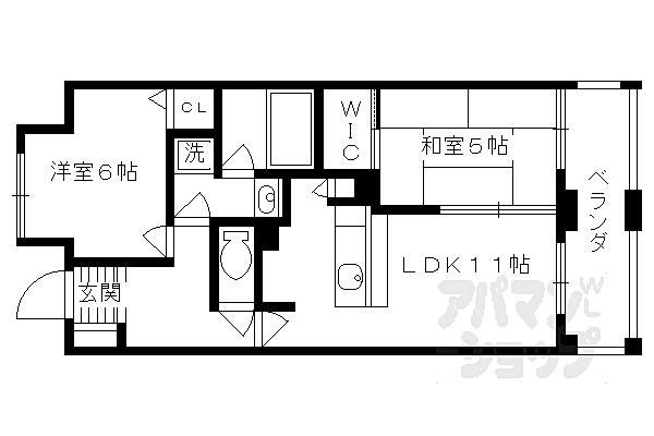 パインフィールド洛東 1006｜京都府京都市山科区東野片下リ町(賃貸マンション2LDK・10階・53.73㎡)の写真 その2