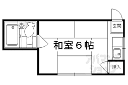 福田荘 ワンルームの間取図画像