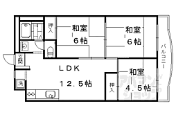 ブエナビスタ京都上鳥羽 4階3LDKの間取り