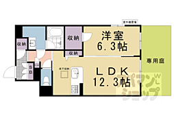 阪急京都本線 大宮駅 徒歩2分の賃貸マンション 1階1LDKの間取り