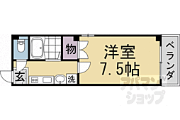 ピースフル・京都 1Kの間取図画像