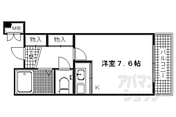 京福電気鉄道北野線 北野白梅町駅 徒歩17分の賃貸マンション 1階1Kの間取り