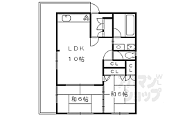番匠マンション 2階2LDKの間取り