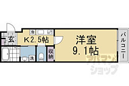 近鉄京都線 伏見駅 徒歩1分の賃貸アパート 1階1Kの間取り
