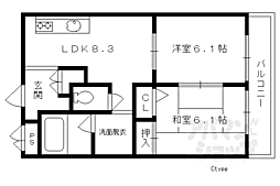 京阪宇治線 桃山南口駅 徒歩2分の賃貸マンション 4階2LDKの間取り