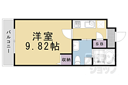 JR山陰本線 二条駅 徒歩8分の賃貸マンション 1階1Kの間取り