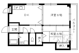 京阪本線 伏見稲荷駅 徒歩2分の賃貸マンション 5階2DKの間取り