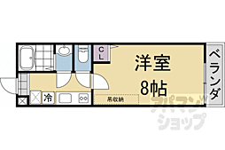 仮）フラッティ烏丸十条 3階1Kの間取り