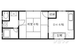 阪急京都本線 西院駅 徒歩7分の賃貸マンション 3階1DKの間取り
