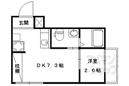 ｎｉｃｏ西大路 3階1DKの間取り