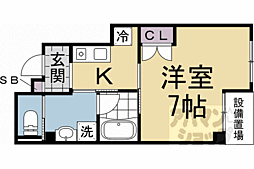サンモールコート九条 2階1Kの間取り
