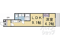 京阪本線 伏見桃山駅 徒歩7分の賃貸アパート 2階1LDKの間取り