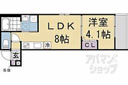 京阪本線 伏見桃山駅 徒歩7分の賃貸アパート 2階1LDKの間取り